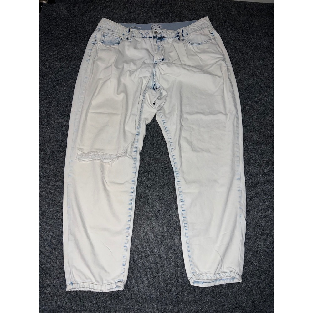 Ava & Viv Womens Size 18 Mid Rise Skinny Jeans Light Wash Distressed Blue Denim